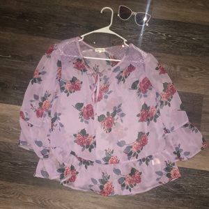 Purple Floral shirt